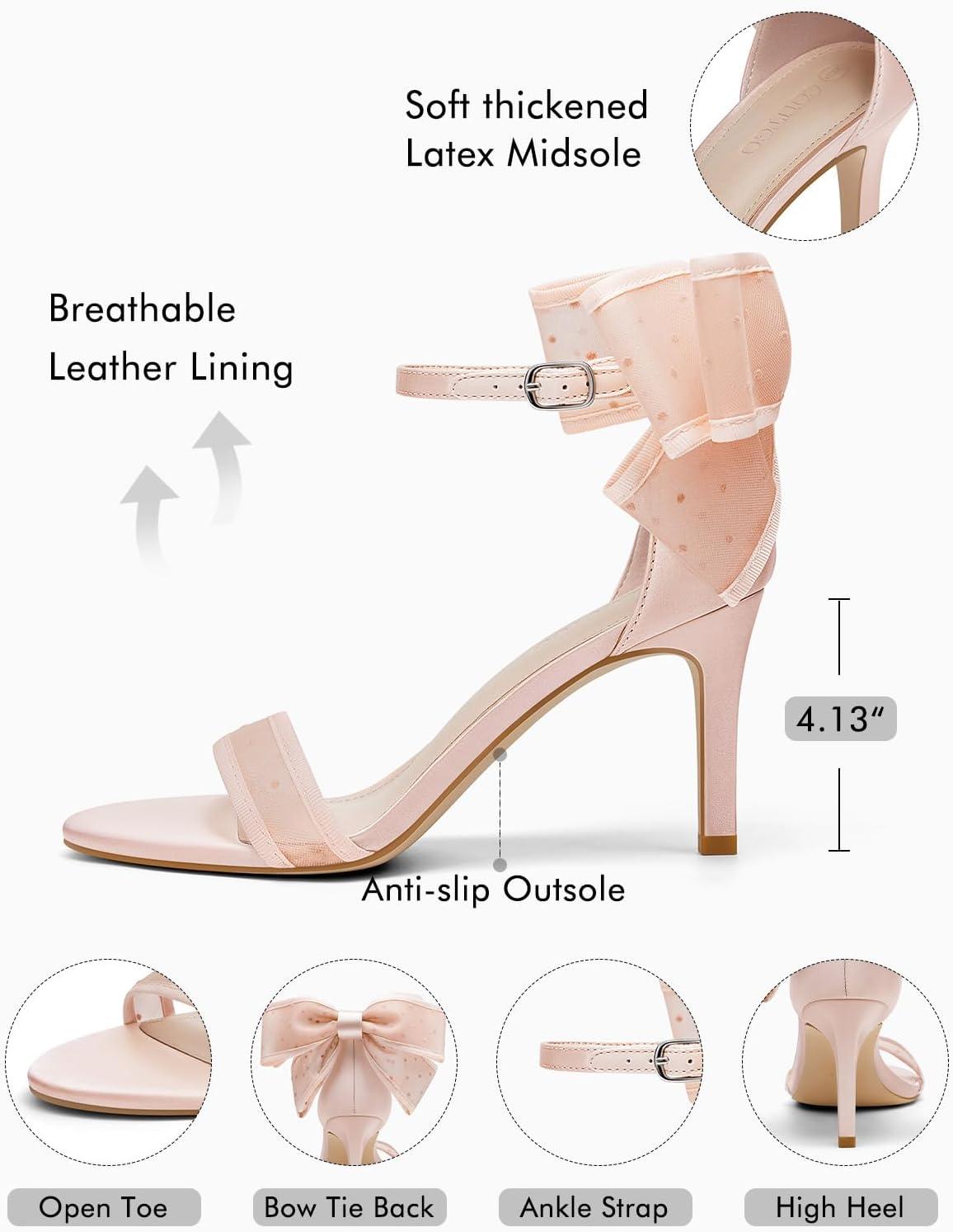 image:imageCoutgo Womens Open Toe Ankle Strap High Heel SandalsNude Pink