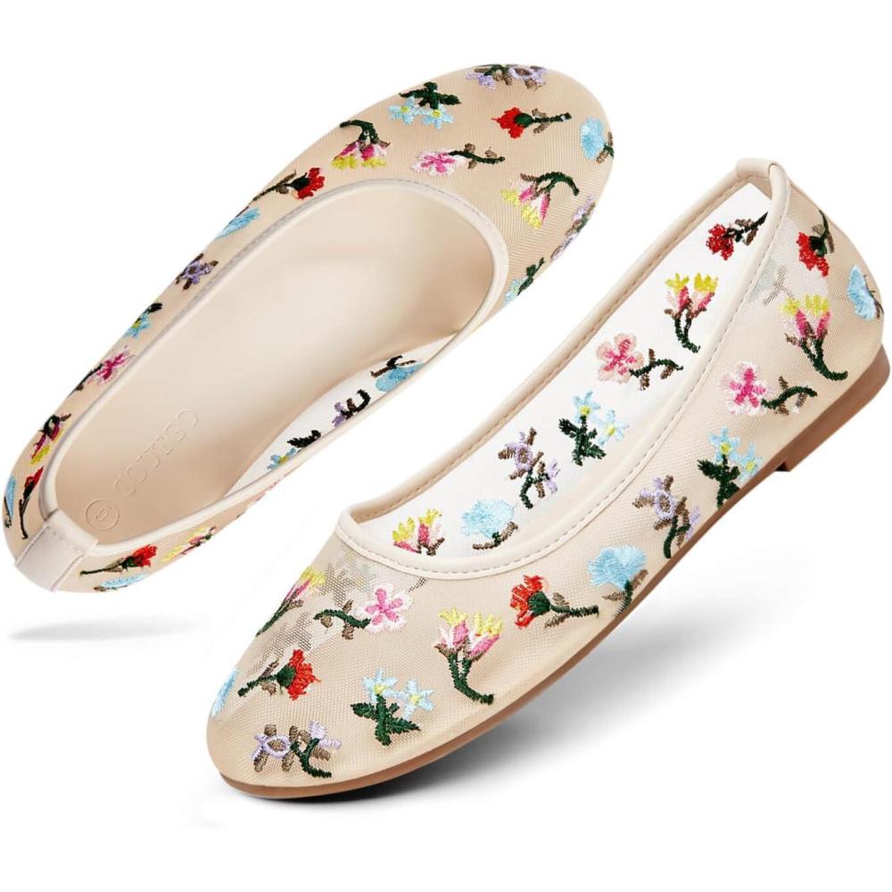image:imageCoutgo Womens Mesh Ballet FlatsKhaki