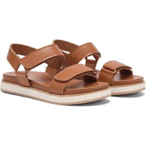 Coutgo Womens Flat Sandals Arch Support Adjustable Strap Sandals Comfort Walking Summer Beach Shoes(Brown Pu)