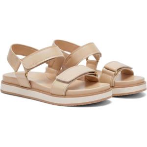 Coutgo Womens Flat Sandals Arch Support Adjustable Strap Sandals Comfort Walking Summer Beach Shoes(Nude Pu)